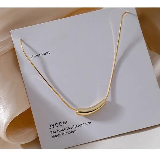 

Titanium steel water drop necklace female tide necklace female clavicle chain temperament high fashion necklace ins cold wind