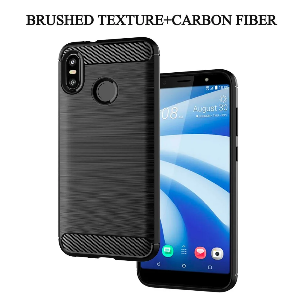 Матовый текстурный чехол для телефона для htc U12 Life, чехол из углеродного волокна, роскошный ТПУ чехол для задней панели s для htc Desire 12 Plus U11 Life Eyes, чехол