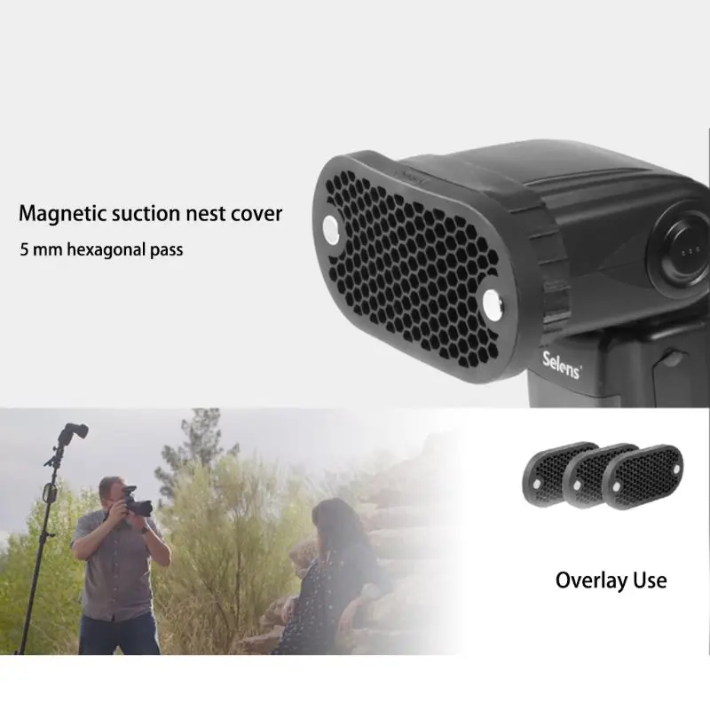 Мини Черный Магнитный силиконовый чехол с Сотами диффузор отражатель для Selens