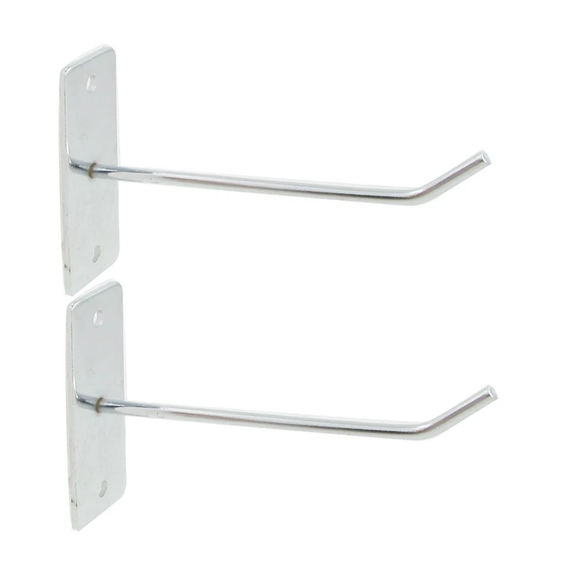 

2 Pcs Wall Board Hanger Metal Clothes Towels Display Hook Silver Tone