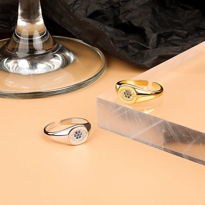 

SIPENGJEL Fashion Turkish Eye Rings Personality Open Adjustable Rings For Women Wedding Party Jewelry