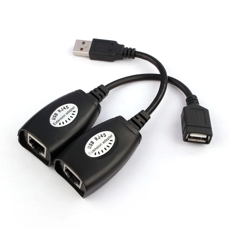

USB Extension Extender Adapter Up To 150ft Using CAT5 RJ45 LAN Cable Connector for Laptop Router RJ45 Internet Cable