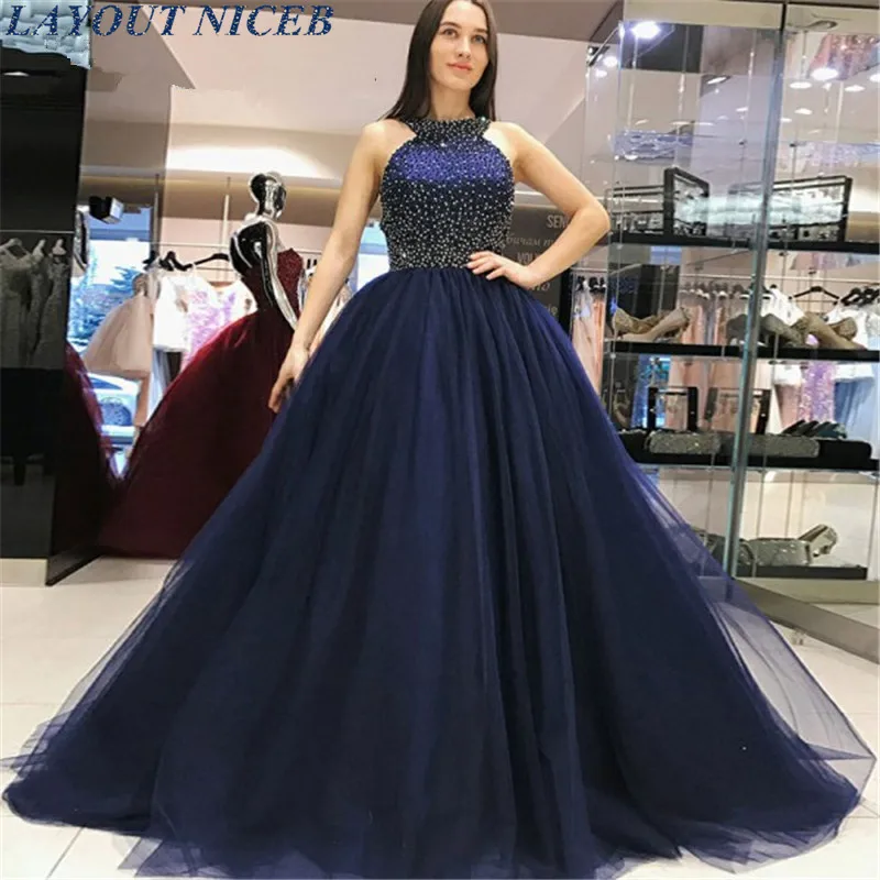 Великолепное темно синее платье для выпускного вечера 2020 сексуальное длинное из