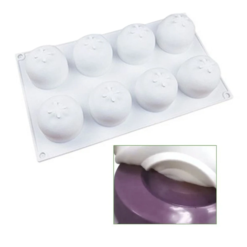 

8 Cavity Orange Shape Mousse Cake Baking Molds Non-stick Silicone Chocolate Tray