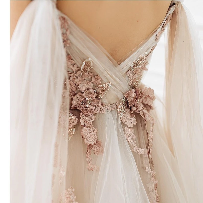 Vivian's Bridal/милое розовое свадебное платье с цветочным принтом 2019 сексуальное