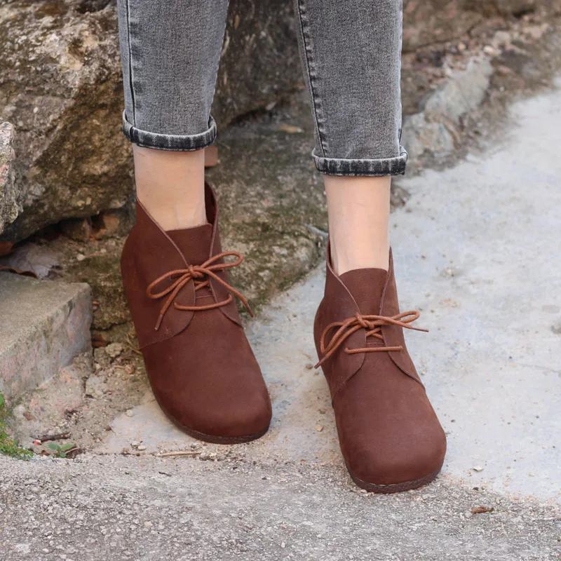 

2011 Spring Women's Shoes Ankle Boots Round toe Lace up Woman Ankle Boots 100% Genuine Leather Women's Boots Autum