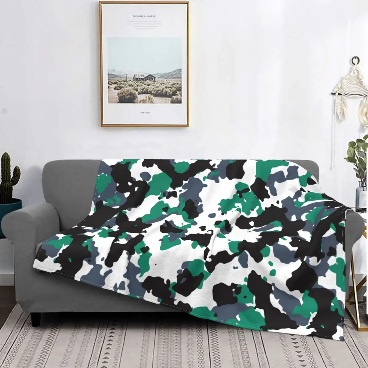 

Splintertarn German Camouflage Blankets Flannel Decoration Multifunction Super Warm Throw Blanket for Bed Couch Rug Piece
