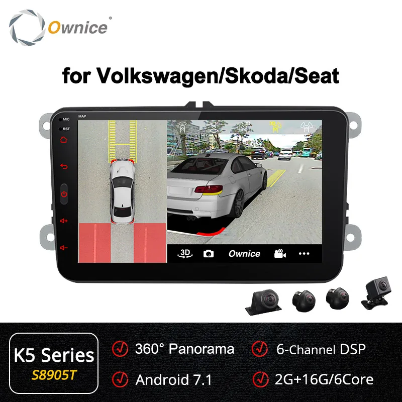 [Установка услуги бесплатно] Ownice K1 Магнитола Android 8.1 Автомагнитолы 2 din Автомагнитола для Volkswagen Passat/Skoda Octivia/Tiguan 2 din car radio 2 din car radio support Camera TPMS DVR - Цвет: S8905 K5