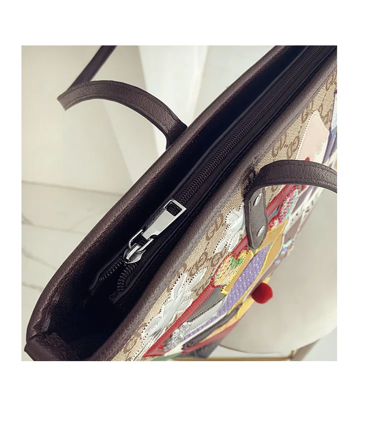 Женские сумки из парусины, Лоскутная Вышивка, сумки на плечо, женские сумки, женские сумки Braccialini, стиль ручной работы, мультяшная зимняя история