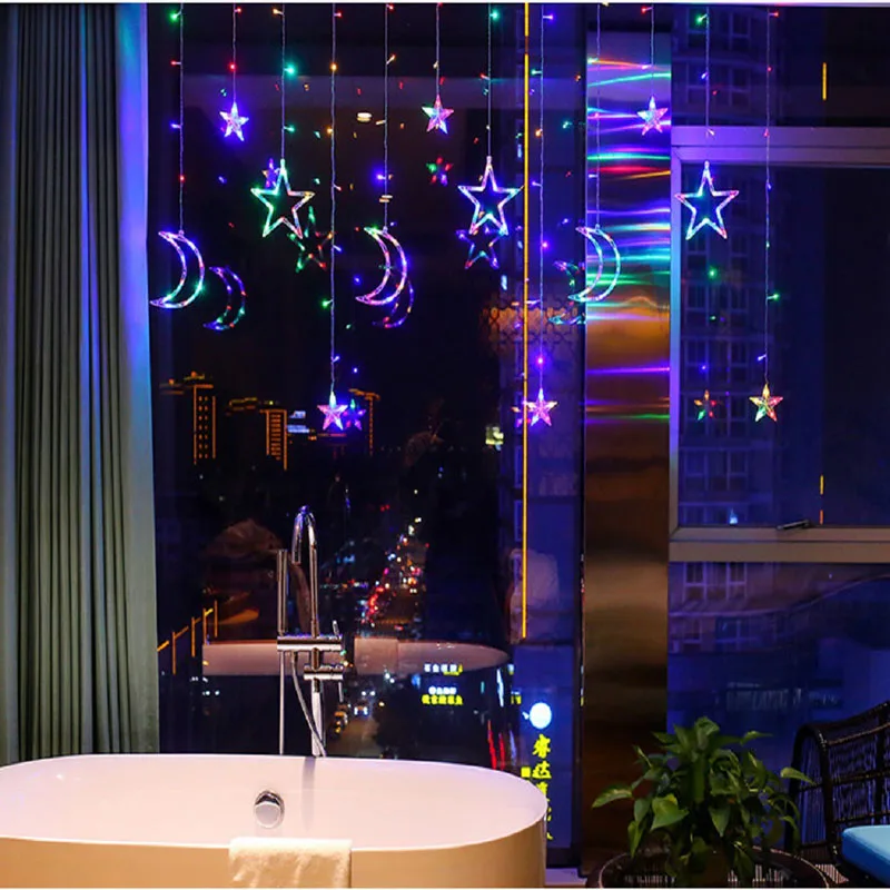 Рождественская занавеска сказосветильник вая гирлянда для домашнего декора Eid