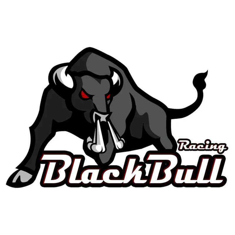 

15x10cm Funny Car Stickers Black Bull Racing Pvc Colorful and Decals