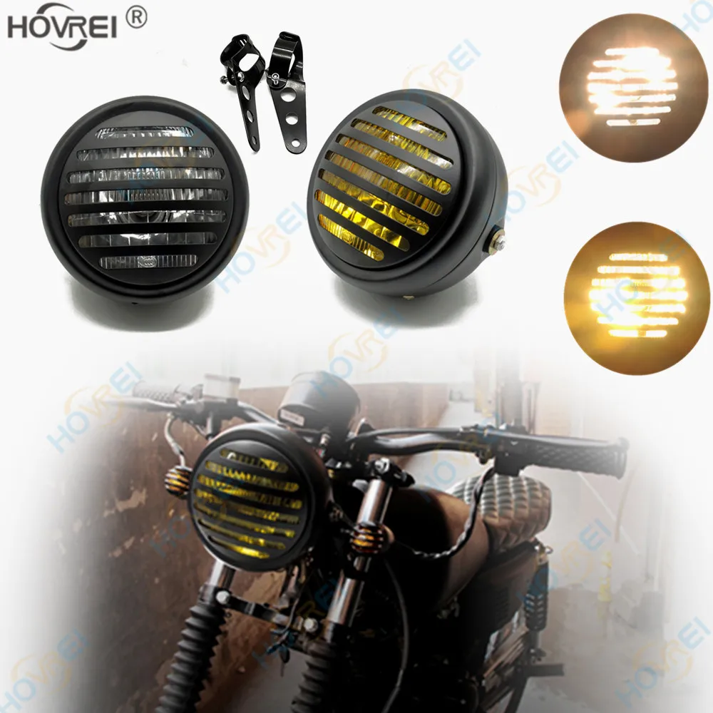 6 3 дюймовый Универсальный мотоциклетный Ретро головной светильник гриль маска