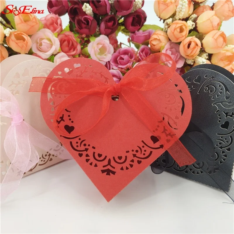 10/50 шт Любовь сердца конфетная Подарочная коробка коробочки для драже конфет