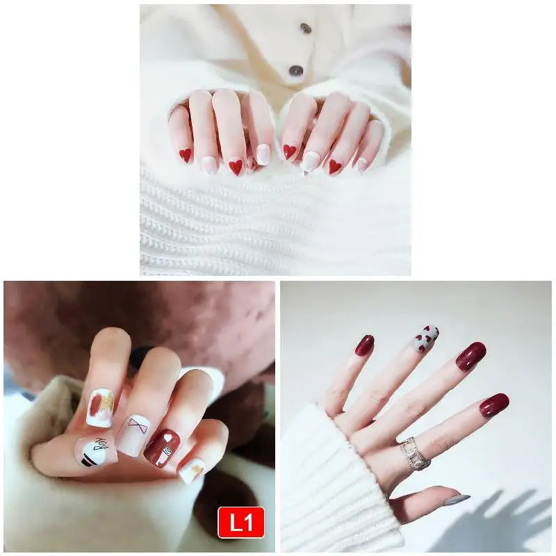 24 шт./компл. поддельные накладные ногти обувь на коротком квадратном Тип простой