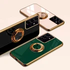 Чехол-накладка для Samsung Galaxy S21, S20, Note 20 Ultra Plus, FE 9, 10, 5G, Note9, A52, A72, 4G, A 52, силиконовый, с кольцом-держателем