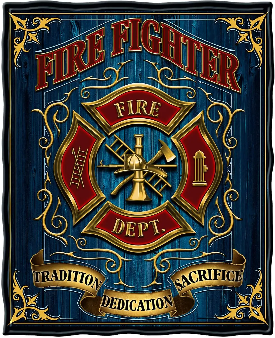 

Coral Fleece Plush Throw Blanket 50 x 60| Volunteer Fire Fighter Throw Blanket