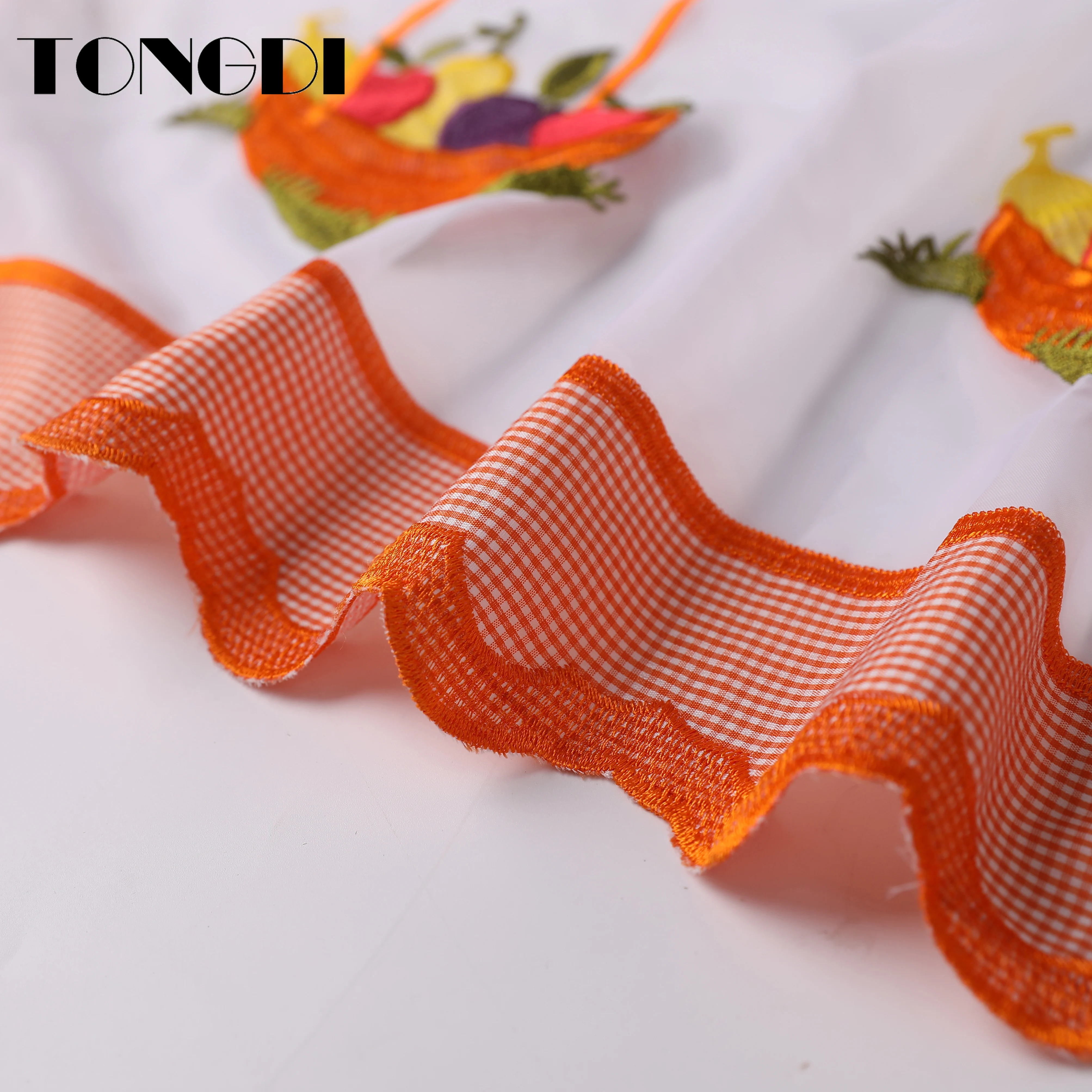 TONGDI занавеска для кухни прозрачные ярусы скотоводства фруктовое кафе тюль