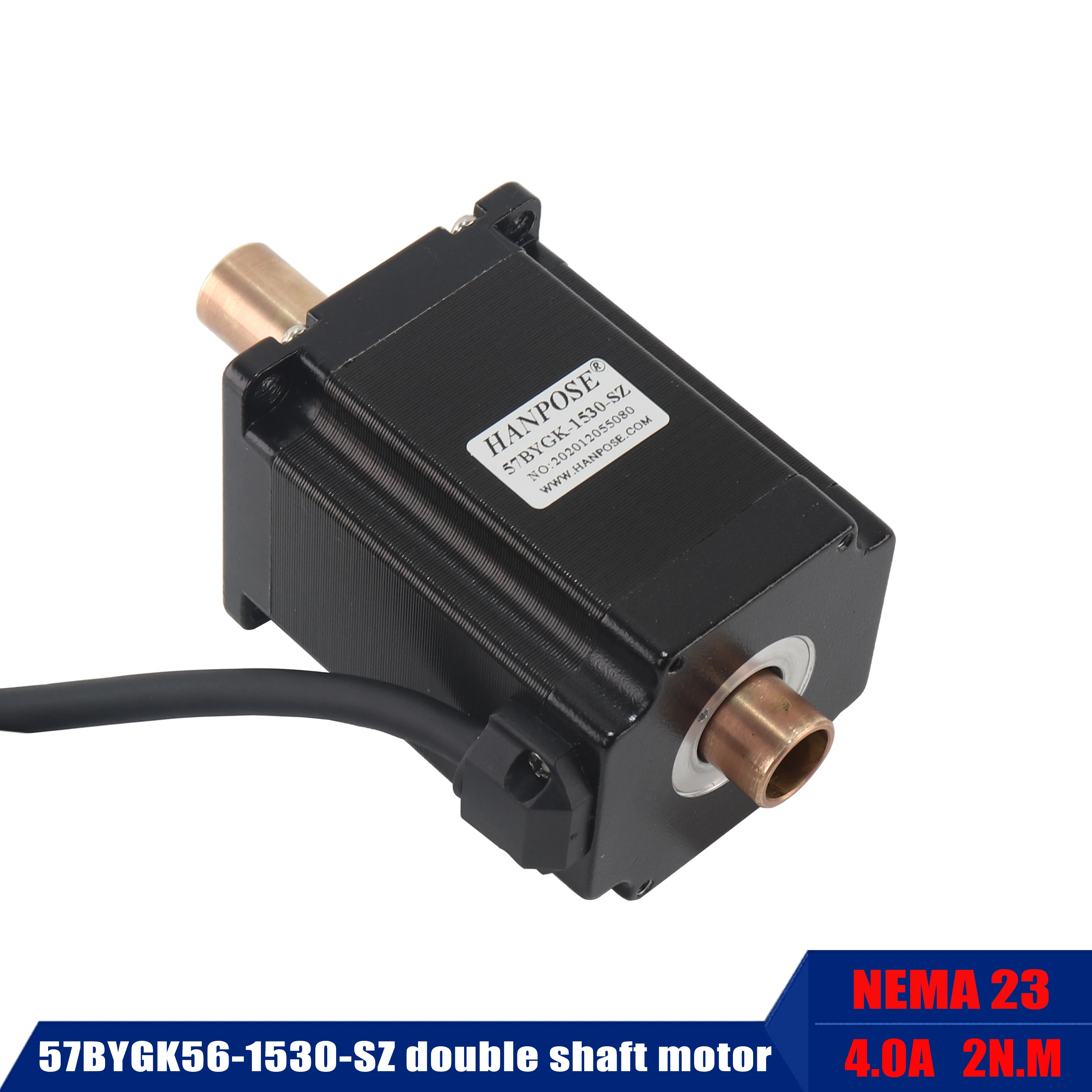 Шаговый двигатель nema23 4.0A 2.0N.M 57BYGK56 1530 SZ медный полый двойной вал шаговый для ЧПУ