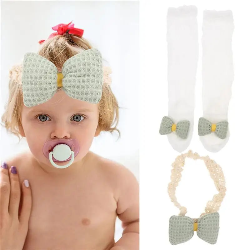 

1 Set Toddler Newborn Gift Baby Socks Headband Set Gift Kids Adorable Socks