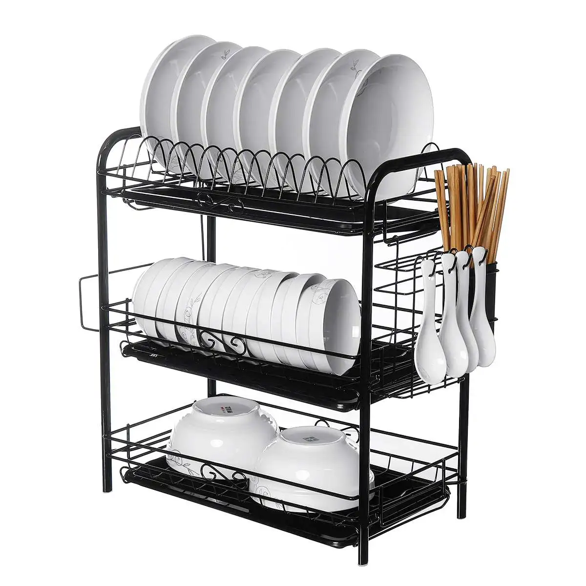 2 3 уровня сушилка для посуды кухонный Держатель корзина с покрытием железный нож