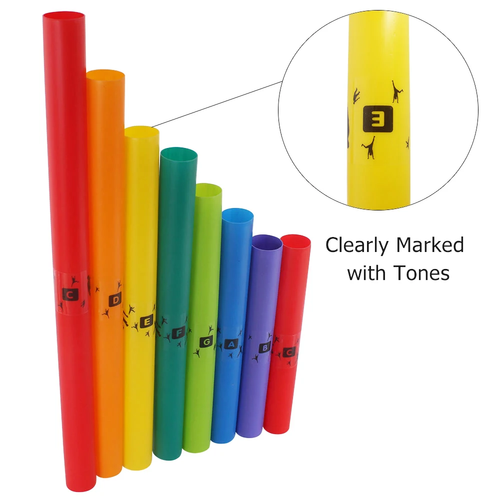 

Muslady 8 Tones C Major Diatonic Scale Set Percussion Block Musical Percussion Instrument Toys Gift for Kids