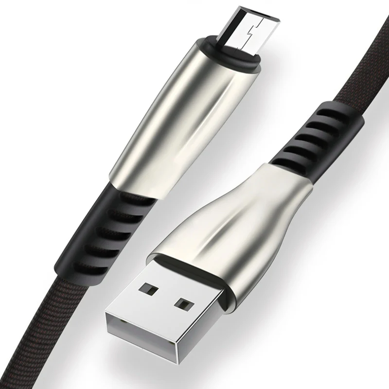 Micro USB кабель зарядное устройство Android провод с тканевой оплеткой Быстрая зарядка для samsung Galaxy S7 S6 J7 Edge Note 5 LG PS4 Высокоскоростная синхронизация - Цвет: Gradient Black