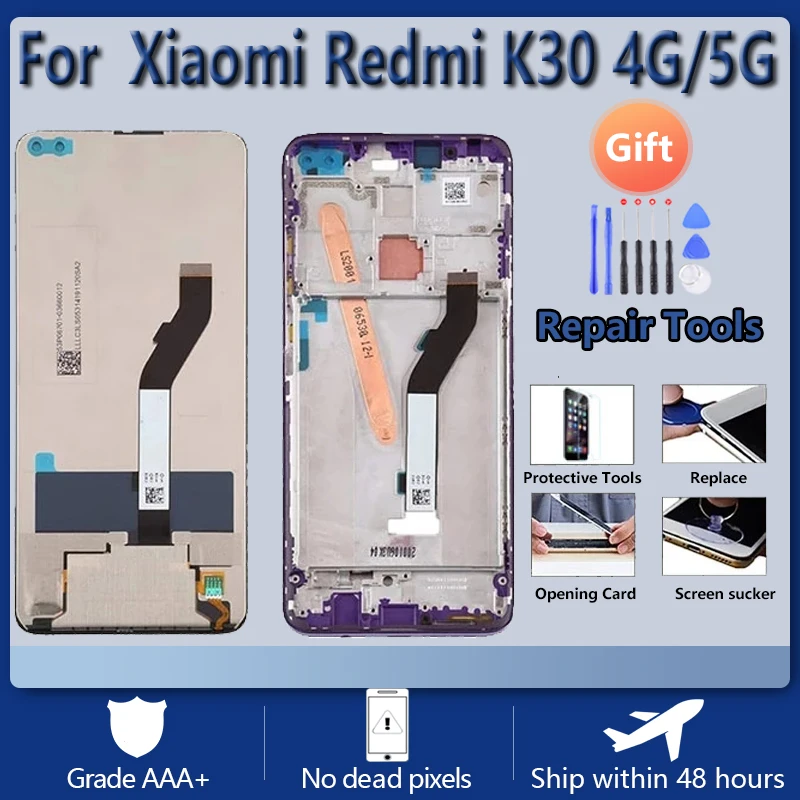 

ЖК-экран AMOLED 6,67 дюйма для Xiaomi Redmi K30 M1912G7BE, M1912G7BC, дисплей + сенсорная панель, дигитайзер для Xiaomi Redmi K30, ЖК-рамка
