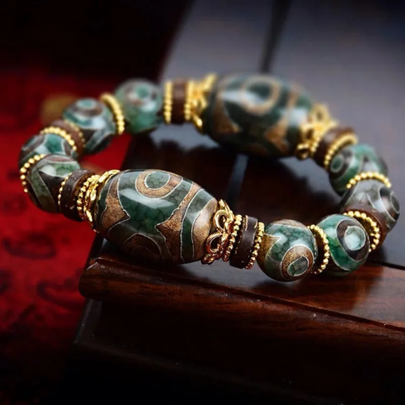 Tibetan Style Buddhist Prayer Beaded Bracelet Carve Tianzhu Beads Mala Rosary Bangle Jade Jewelry | Украшения и аксессуары