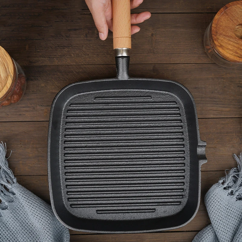 

Frying Baking Pan Non Stick Vintage Cookware Gas Induction Cooker Cast Iron Pan Kitchen Utensils Sartenes Home Supplies AH50PG
