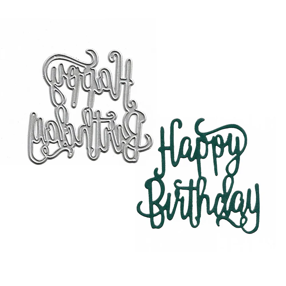 

Happy Birthday Die Cuts Metal Cutting Dies Fustelle DIY Mold Scrapbooking Embossing Folder Cards Making Stencil Paper Crafts
