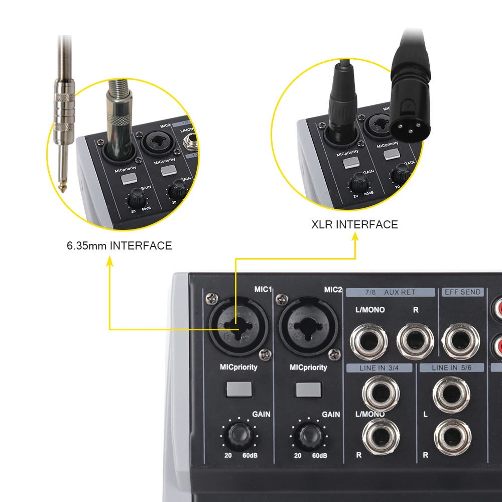 XTUGA 8 каналов 3 полосный EQ аудио микшер микшерная консоль с USB XLR линейный вход 48 В