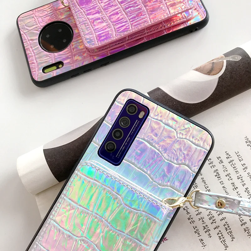 

Crossbody Wallet cover For huawei P30 P40 Mate30 nova7 pro Crocodile texture Leather purse shell With Card Pocket phone Case