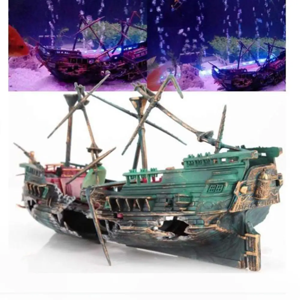 Садок для рыбы аквариумное украшение развалины лодка парусная Звездного
