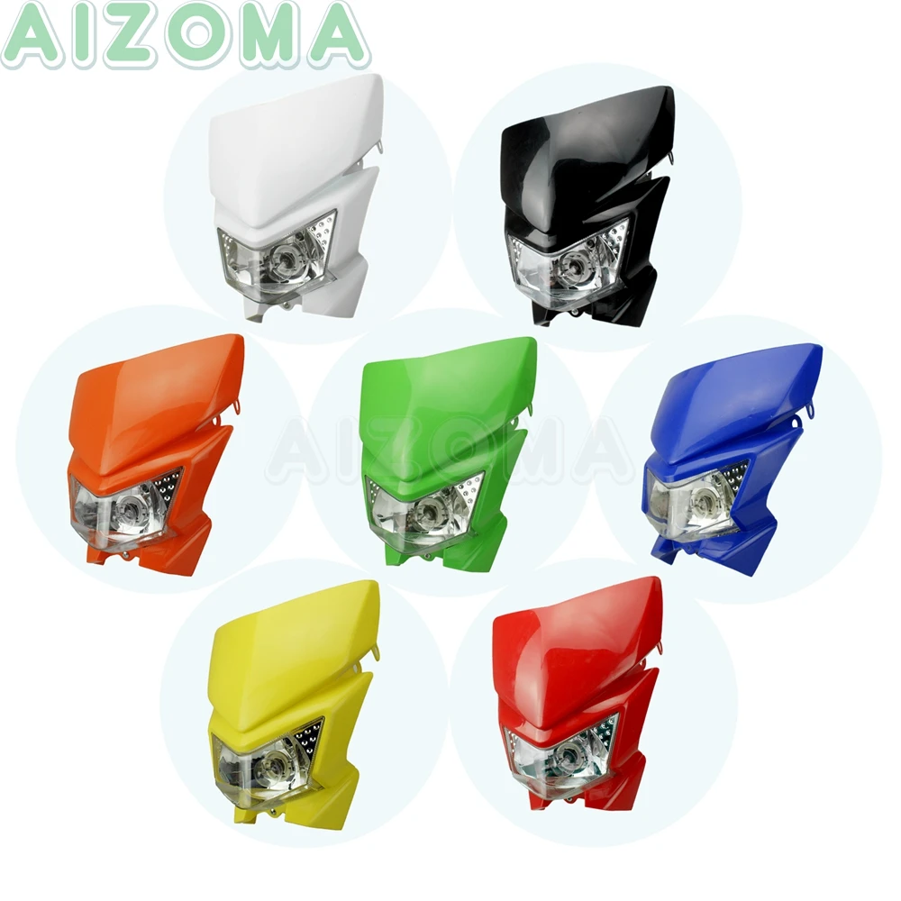 Универсальный обтекатель для передней фары мотоцикла белый Yamaha Kawasaki Honda EXC SX SMR CRF