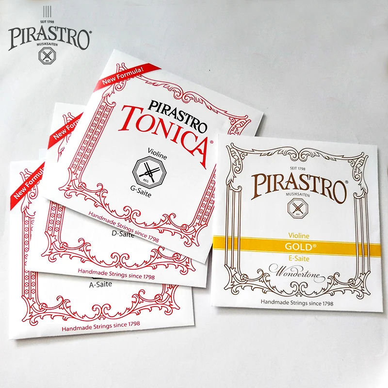Набор шнурков для скрипки Pirastro Tonica Золотая этикетка 412027 4/4 средний Калибр с