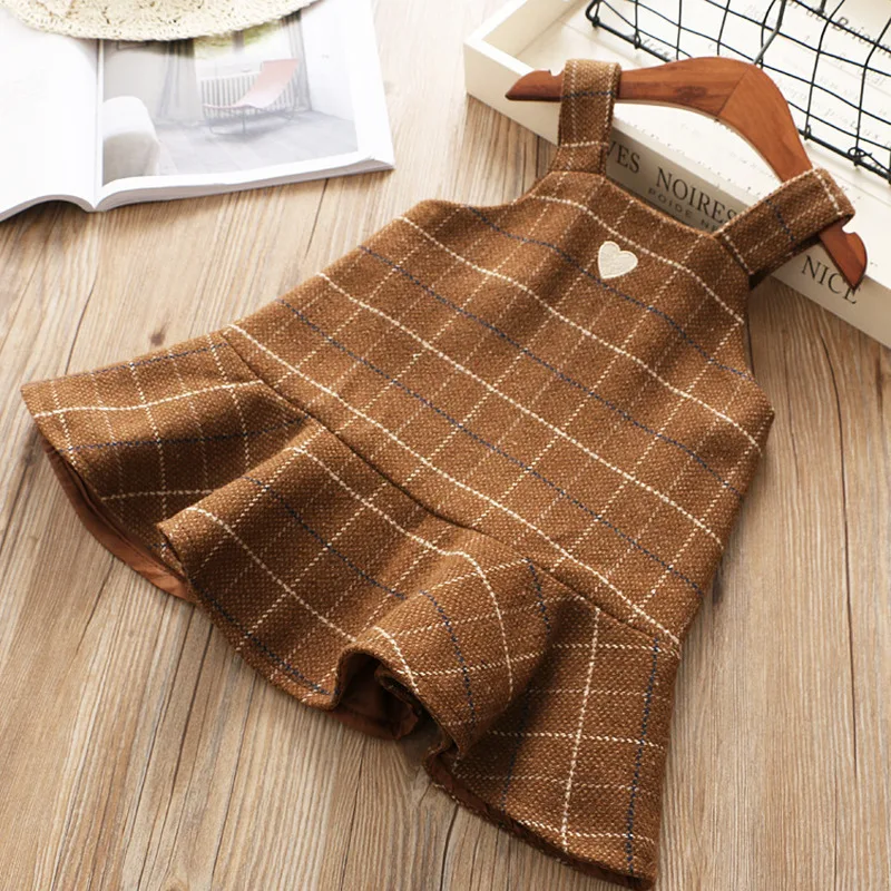 Комплект одежды для девочек куртка с длинным рукавом и платье комбинезон