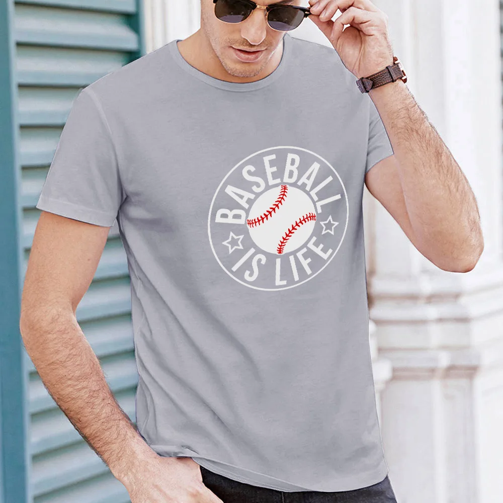 

Casual Men T-shirt 2020 Summer Fashion Short Sleeve O-neck Streetwear Outdoor Top Tees Harajuku Weekend Print Baseball T Shirts