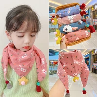2021 autumn and winter children cute soft scarf baby sweet scarf boys girls cotton warm windproof triangle scarf kids gift