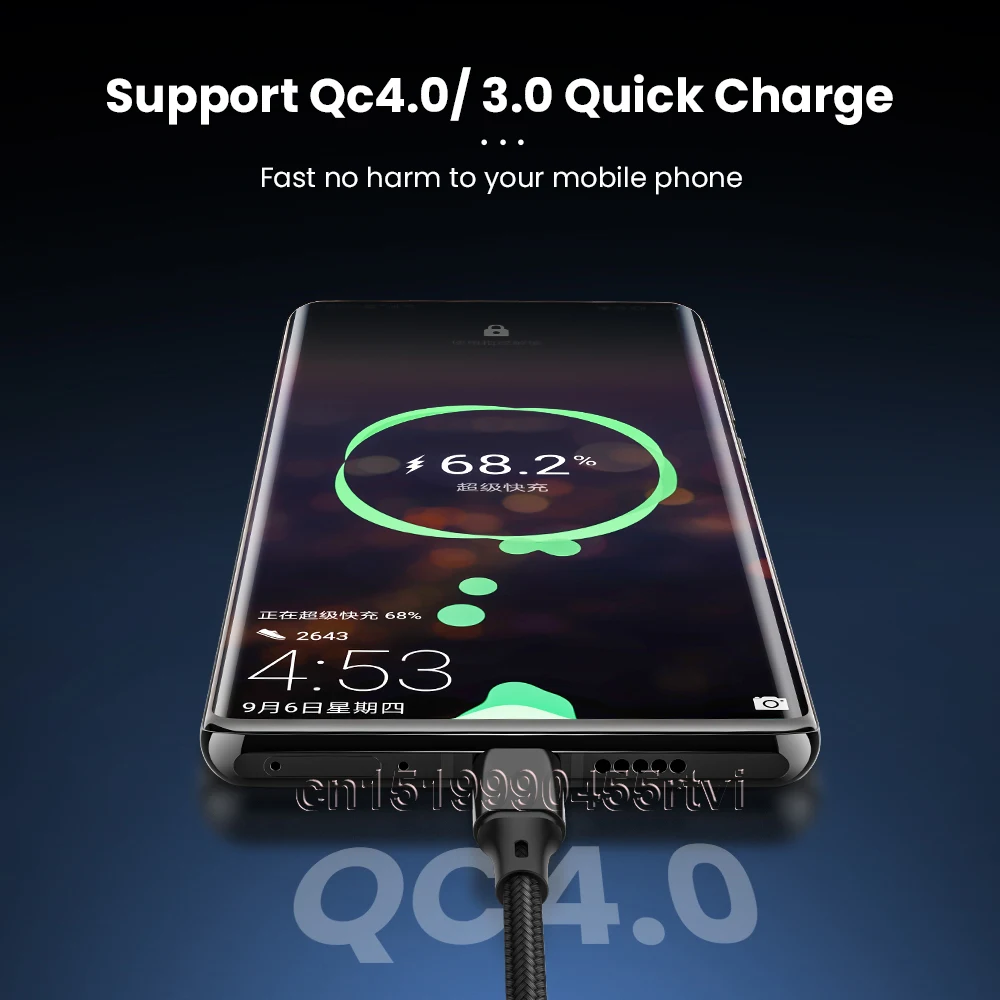 PD 60 Вт USB Type C кабель Qulck QC3.0 Быстрая зарядка для Xiaomi Samsung Huawei провод передачи данных