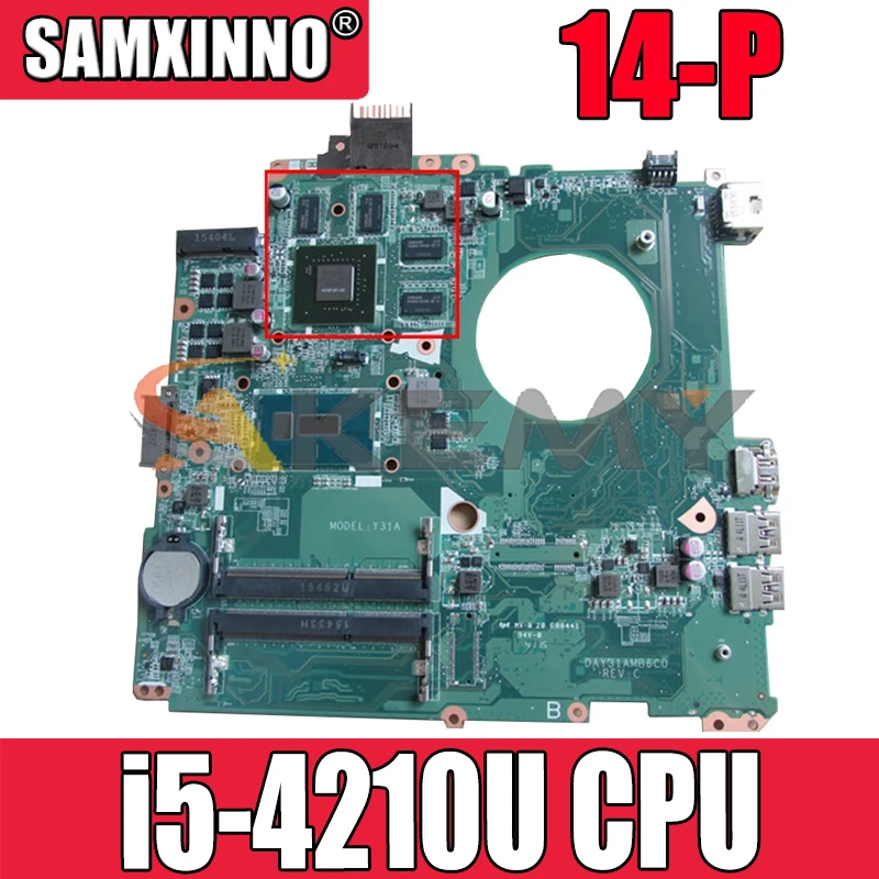 

Для струйного принтера HP Pavilion 14-P i5-4210U ноутбук материнская плата DAY31AMB6C0 SR1EF N15P-GT-A2 DDR3 материнская плата
