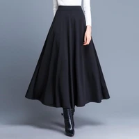 new half length skirts with big swings long skirts ladies high waist autumn and winter skirts