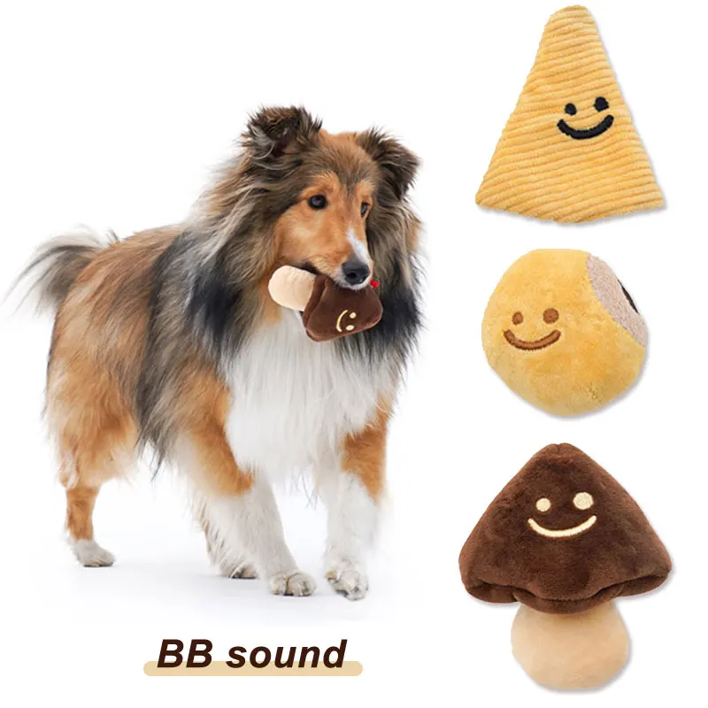 

Plush Interactive Dog Toy Funny Soft Pet Products for Large Medium Dogs Cute Cartoon Puppy Accessories Mushroom Shaped Dog Stuff