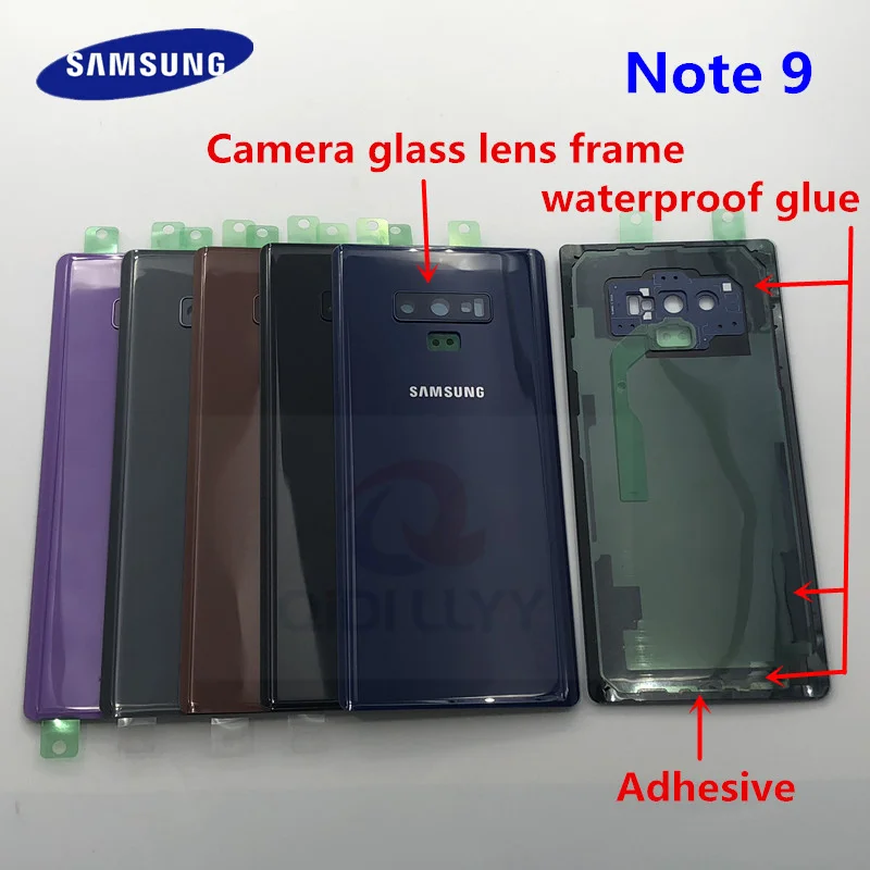 Для SAMSUNG Galaxy Note 9 N960 N960F N9600 Задняя стеклянная крышка для батареи задняя дверь Чехол для корпуса для SAMSUNG Note 9 Задняя стеклянная крышка