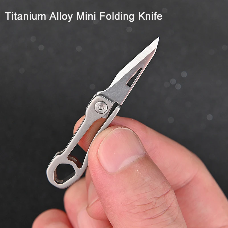 Складной мини нож из титанового сплава курьерский для демонтажа портативный