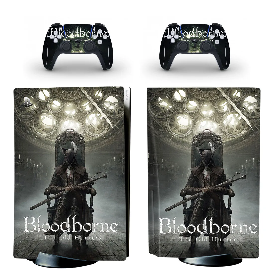 

Bloodborne Old Hunter PS5 Disc Skin Sticker Cover for Playstation 5 Console & 2 Controllers Decal Vinyl Protective Disk Skins