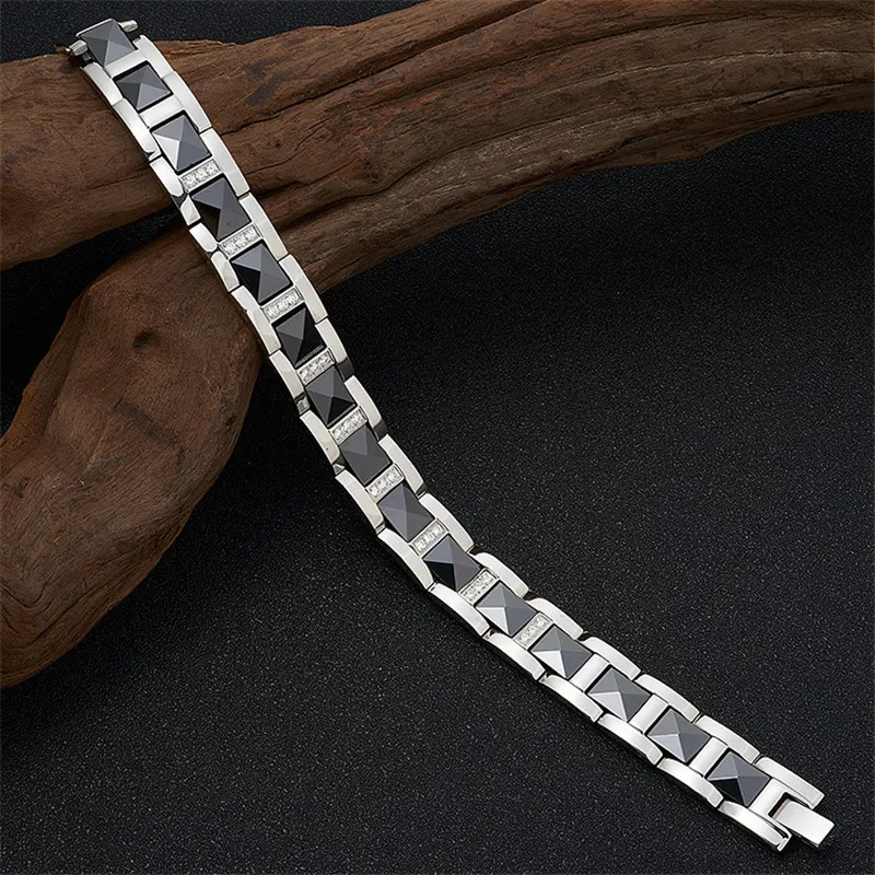 Черный керамический магнитный браслет NHGBFT для мужчин и женщин браслеты из