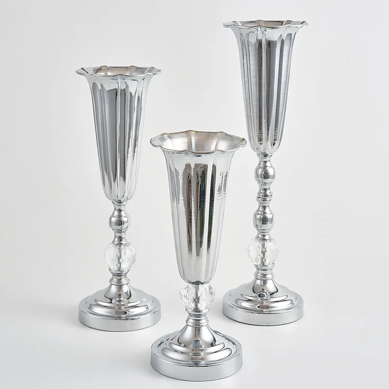 Металлические цветы вазы свадебный реквизит подсвечник позолоченный Железный