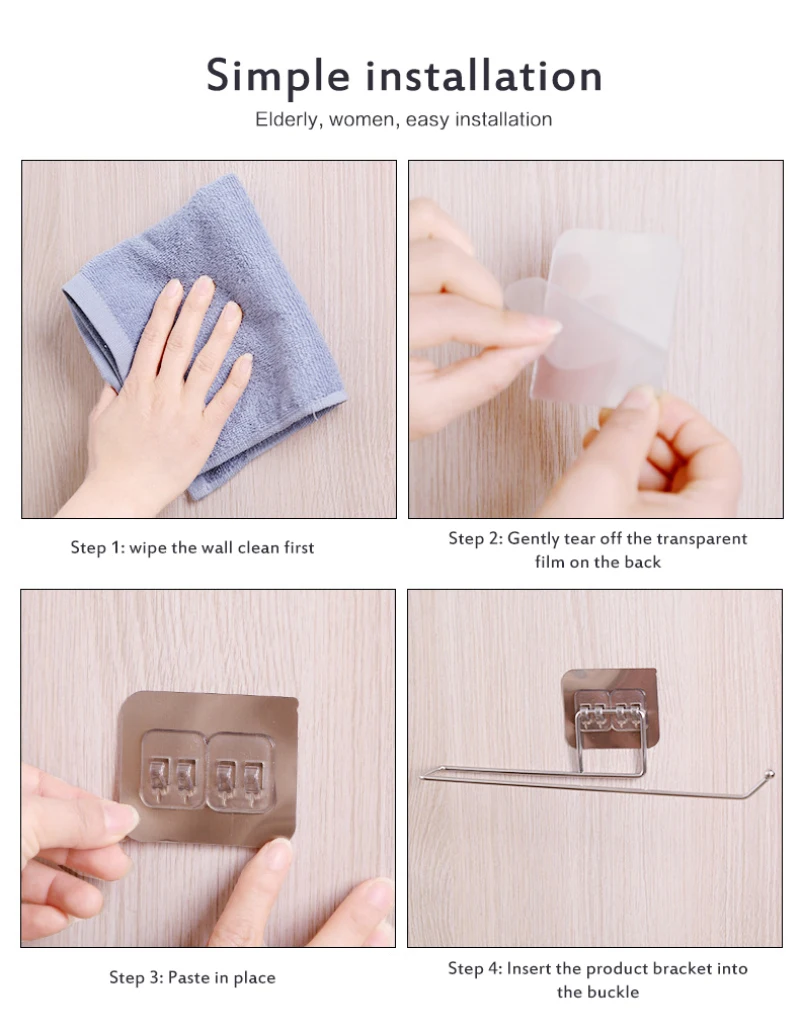 

1pcs Free Punch Disposable Dish Cloth Rag Rack Organization Kitchen Lazy Rag Hook Hanger Hook Paper Towel C6C080X70
