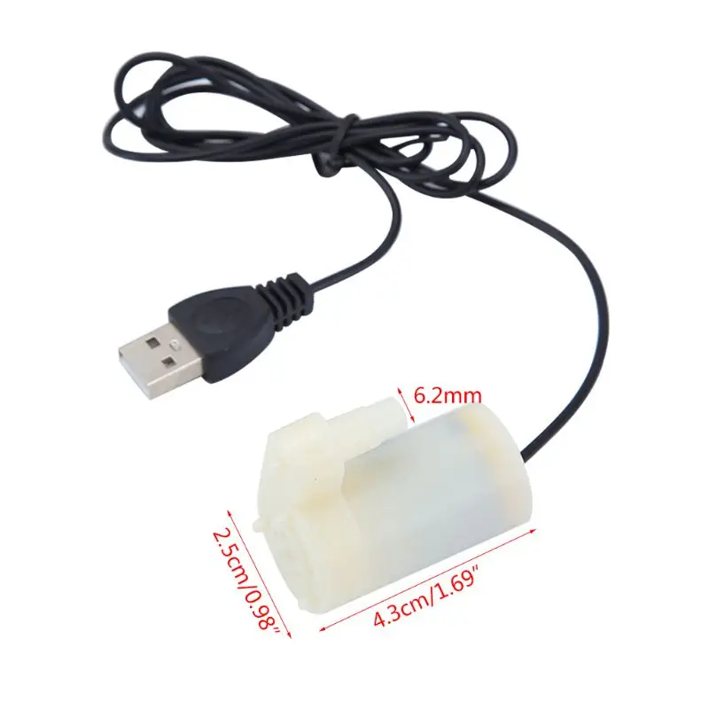 

USB Powered Micro Submersible Water Pump Silent Fish Tanks Aquarium DC 5V 2-3L/min Mini Motor Water pump Accessories C42