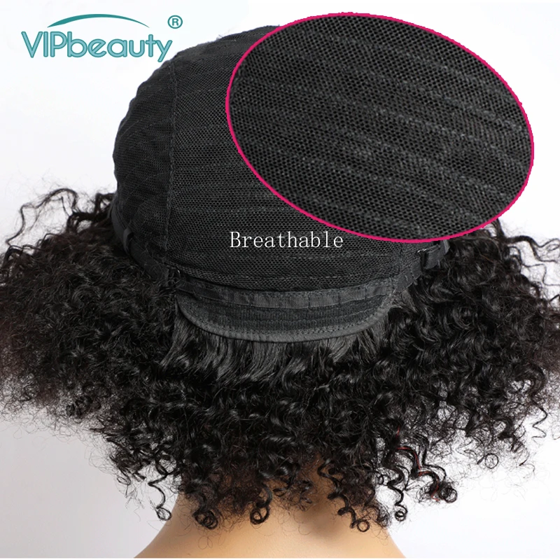 Афро кудрявые вьющиеся человеческие волосы парики для женщин Glueless Pixie Cut парик